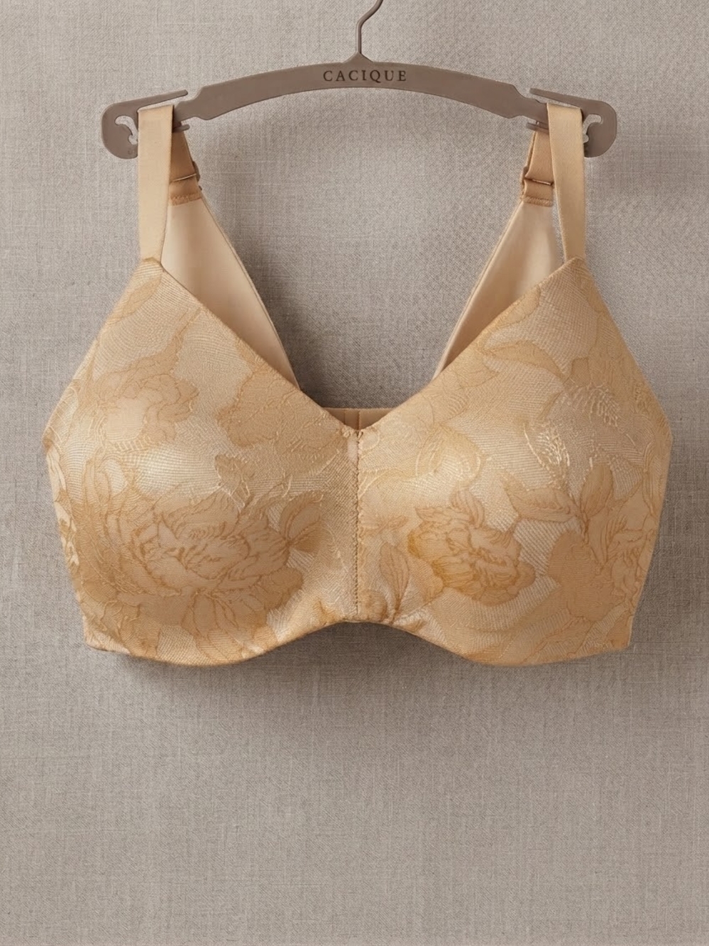 Cacique Champagne Floral Smooth-Cup Bra